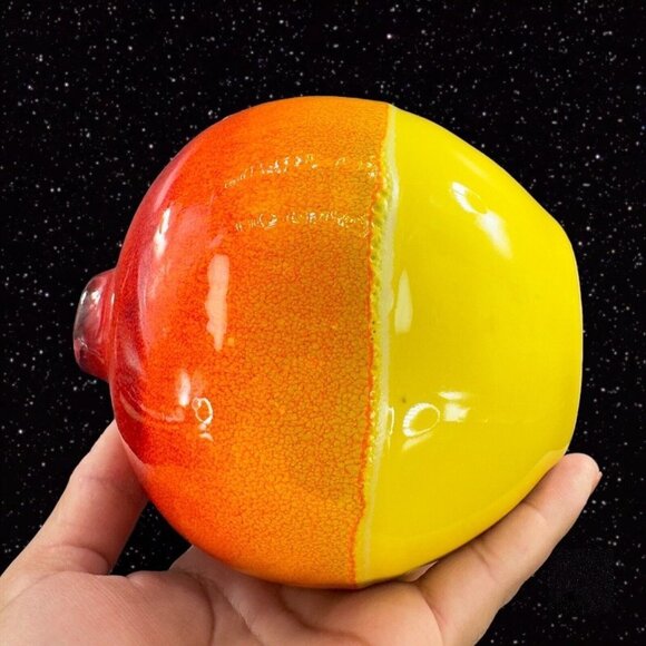 Crate And Barrel Roy Vase Ceramic Lava Glaze Made In Thailand Round Bottom - Picture 2 of 13